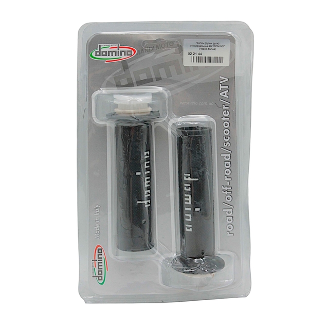 Мото гріпси DOMINO універсальні (тип5) чорно-білі фото westvelo.com