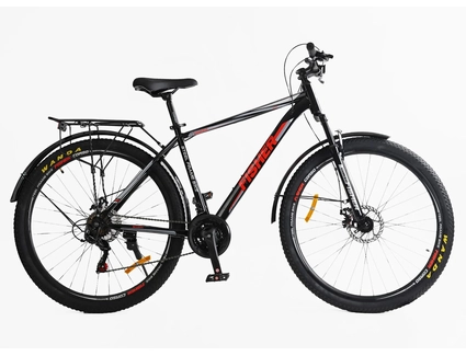 Велосипед 29 ST Corso «FISHER» FS-41473 сталь 19", (к-т SHIMANO) чорно-червоний