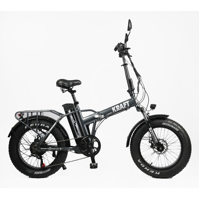 Електрофетбайк 20 ST Corso «KRAFT» KR-93623 сталь, двигун 500W, акумулятор 48V15Ah літієвий, (к-т SHIMANO) графітовий фото westvelo.com