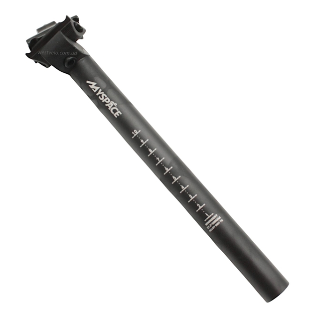 Труба сідла Ø27.2 мм алюміній, L-30см, на глагол, чорна "MYSPACE" фото westvelo.com
