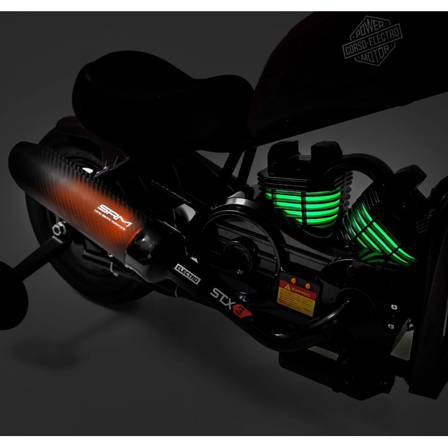 Електромотоцикл Corso H-39741 двигун 160W, акумулятор 24V5Ah свинцево-кислотний, червоний, Bluetooth, звук двигуна, колеса 12" фото westvelo.com