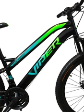 Велосипед 24 ST Viper «BLACKWOOD» сталь 12.5", чорно-салатово-бірюзовий