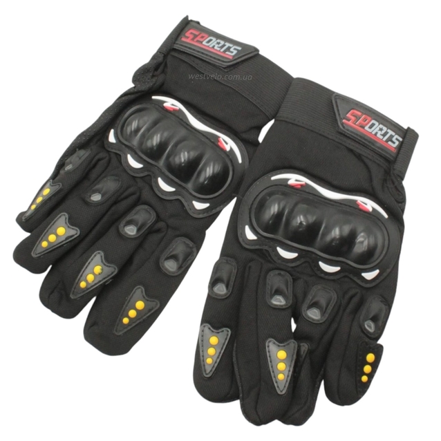 Рукавиці (мото-тактичні) SPORTS, чорні фото westvelo.com