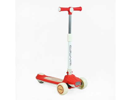 Самокат дитячий 3-х колісний Skyper Y-80733 червоний, колеса PU Ø125mm/40mm зі світлом, музика та підсвічування платформи, кермо складне