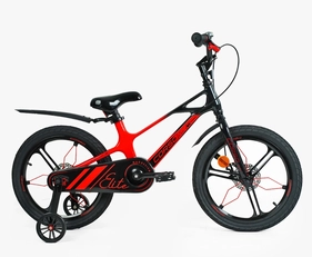Дитячий велосипед 18 MG Corso «ELITE» ELT-18375, МАГНІЄВА рама, червоно-чорний