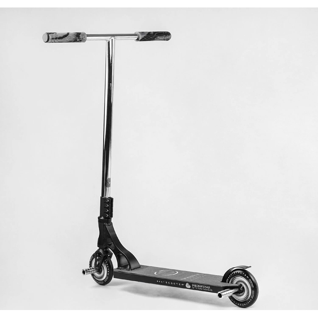 Самокат трюковий Best Scooter «PORTAL» PL-81855 чорно-срібний, HIC-система, пеги, AL диск та дека, колеса PU Ø120mm, ширина керма - 58 см фото westvelo.com