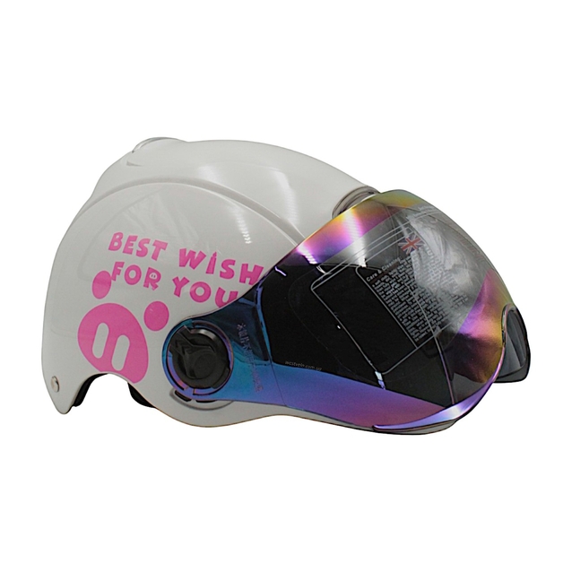 Мото шолом підлітковий, відкритий DAVID S310E регульований розмір. білий фото westvelo.com