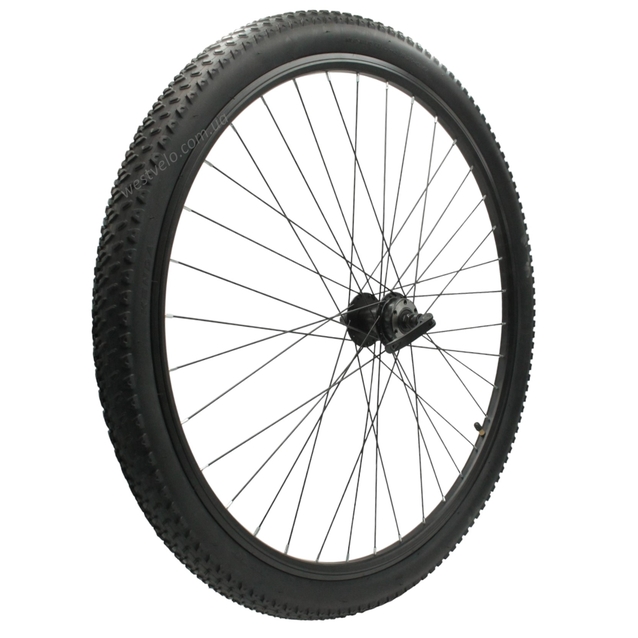 Колесо 28-29 перед, обід 2-ний чорний, втулка ST. на віночках, диск 6 болтів,ексцен+камера і покришка фото westvelo.com