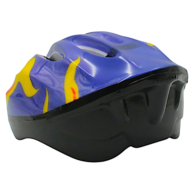 Вело шолом "TK Sport" 981 синьо-жовтий "Полум'я" фото westvelo.com