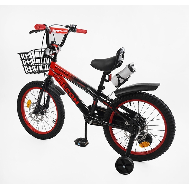 Дитячий велосипед 18 ST Corso «FALCON» FL-18214 дискові гальма, чорно-червоний фото westvelo.com