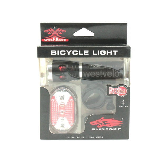 Фара + мигалка №12 L12 LED алюміній, на батарейках фото westvelo.com