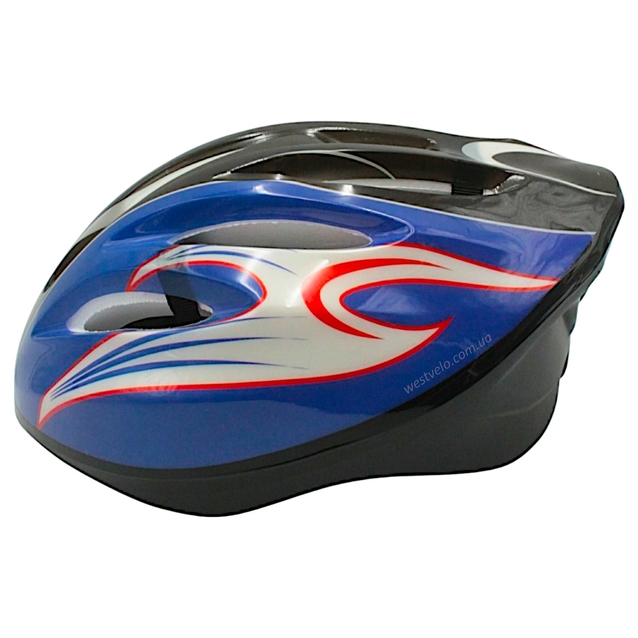 Вело шолом "TK Sport" 981 чорно-синій "Полум'я" фото westvelo.com