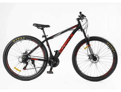 Велосипед 29 AL Corso «DARK-X» DX-29803 алюміній 17", (к-т SHIMANO) чорно-червоний