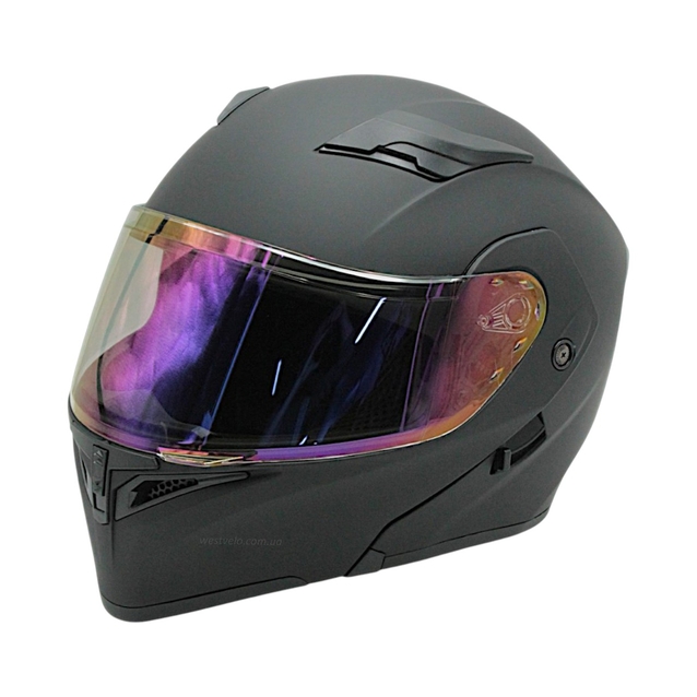 Мото шолом, трансформер (M) "92" чорний матовий, вмонтовані окуляри фото westvelo.com