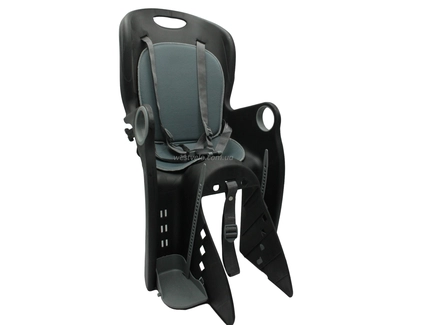 Крісло дитяче, пластик, на зад. багажник, "BQ-8A" з м'ягкою підкладкою, чорне