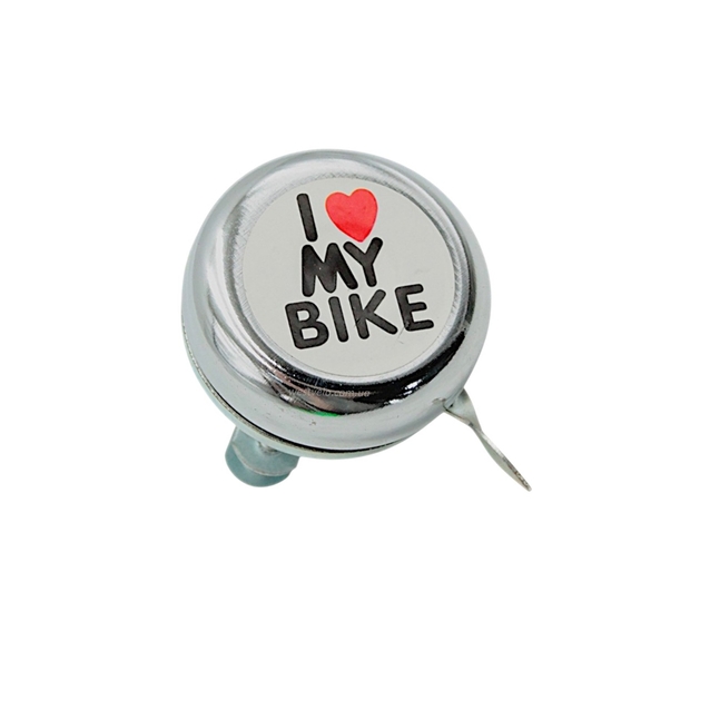 Дзвінок сталевий «I LOVE MY BIKE» нікель (04S) фото westvelo.com