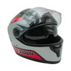 Мото шолом, закритий (L) AWN "319" чорно-сіро-червоний вмонтовані окуляри фото westvelo.com