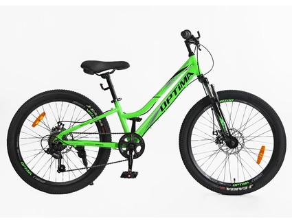 Велосипед 24 AL Corso «OPTIMA» TM-24355-1 алюміній 11", (к-т SHIMANO) салатовий
