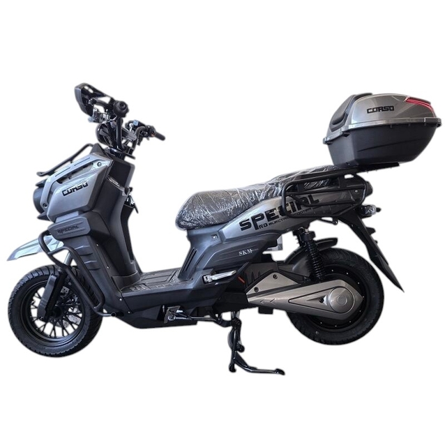 Електроскутер Corso «SPECIAL» SC-721699, двигун 2000W, акумулятор 72V/38Ah свинцево-кислотний, сірий + 1 ящик. акум, колеса 10" фото westvelo.com