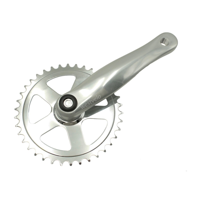 Система шатунів під планетарку 38T, L-170мм. сірий (алюміній-сталь) фото westvelo.com