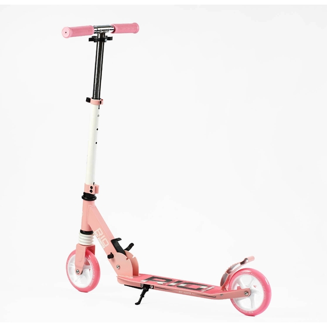 Самокат дитячий 2-х колісний, PU Best Scooter «RIO» 23617 світло рожевий, Ø145mm, передній амортизатор, AL гальмо фото westvelo.com