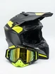 Шолом, закритий крос/ендуро (XL) АТV Forsage Rider 019 чорно-жовто-сірий з дашком + окуляри фото westvelo.com
