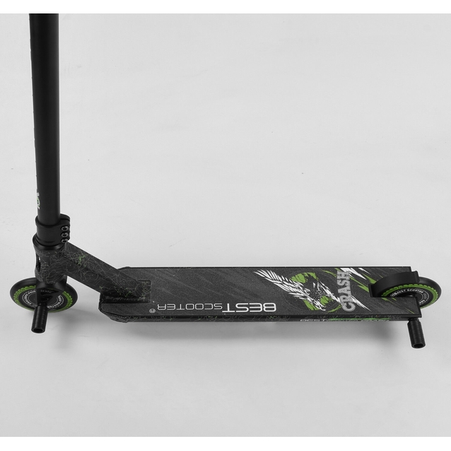 Самокат трюковий Best Scooter «CRASH» 41747 чорно-салатовий, HIC-система, пеги, AL диск та дека, колеса PU Ø110mm, ширина керма - 57 см фото westvelo.com