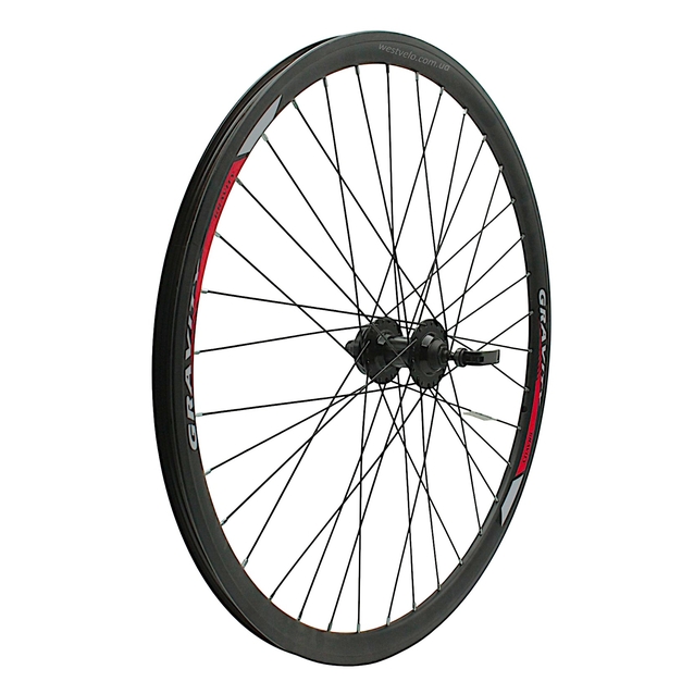 Колесо 27,5 перед, обід 2-ний чорний дисковий, втулка AL. NECO MS37F, диск 6 болтів,ексцентрик, чорна спиця фото westvelo.com