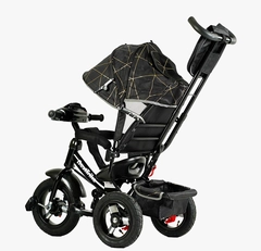 Дитячий велосипед 3-х колісний з батьківською ручкою, з дашком, надувні колеса Best Trike 3390/34-623 чорний