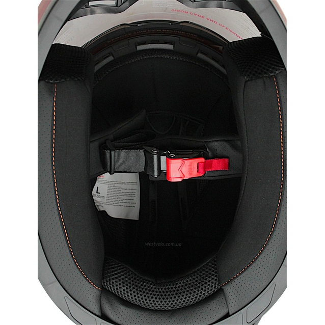 Мото шолом, закритий (L 59-60) "888-1" червоний, матовий, вмонтовані окуляри фото westvelo.com
