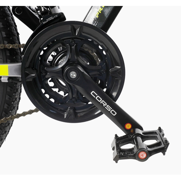 Велосипед 24 AL Corso «KORD» KD-85009 алюміній 11", (к-т SHIMANO) графітово-жовтий