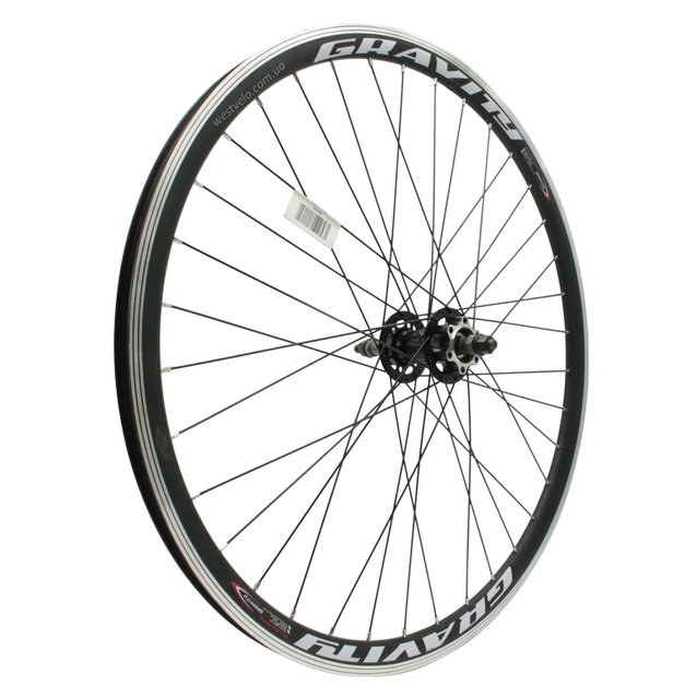 Колесо 27,5 зад, обід 2-ний чорний втулка SHUNFENG, диск 6 болтів, чорна спиця фото westvelo.com