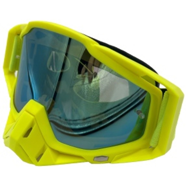 Мото окуляри Кросс-ендуро "MO-8" жовті із дзеркальною лінзою фото westvelo.com