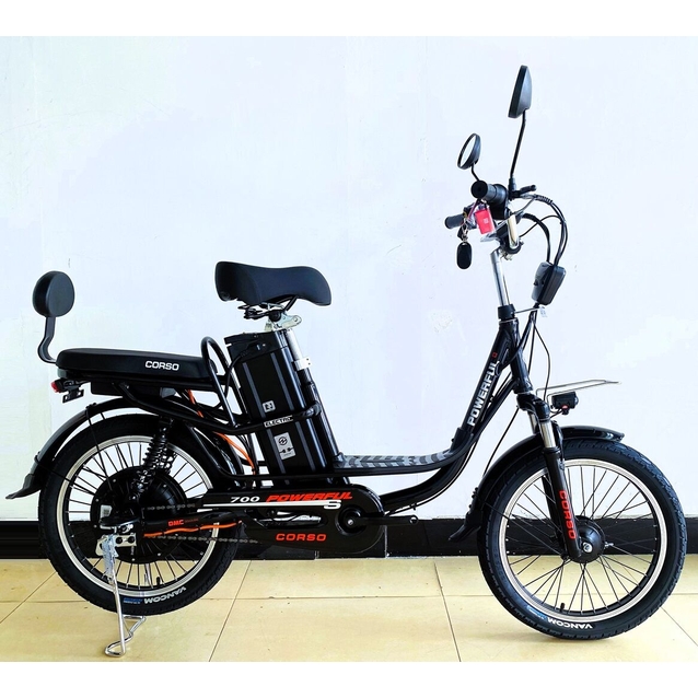 Електровелосипед 20 AL Corso «POWERFULL» FW-70147, алюміній, двигун 700W, акумулятор 48V20Ah літієвий, чорний фото westvelo.com