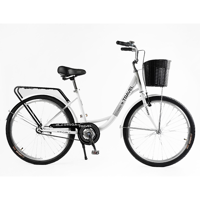 Міський велосипед 26 ST Corso «TRAVEL» TL-26309 сталь 16,5", білий (+к/к/б) фото westvelo.com