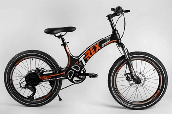 Велосипед 20 MG Corso «T-REX» 70432 магній 11", (к-т MicroShift) чорно-помаранчевий