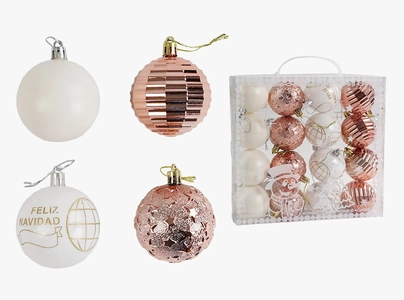 Новорічні прикраси 16 шт, кульки, D = 6 см, в слюді (C 67389)