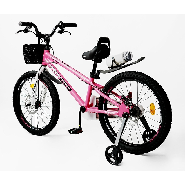 Дитячий велосипед 20 AL Corso «TAYGER» TG-20574 алюмінієва рама, дискові гальма, рожевий фото westvelo.com