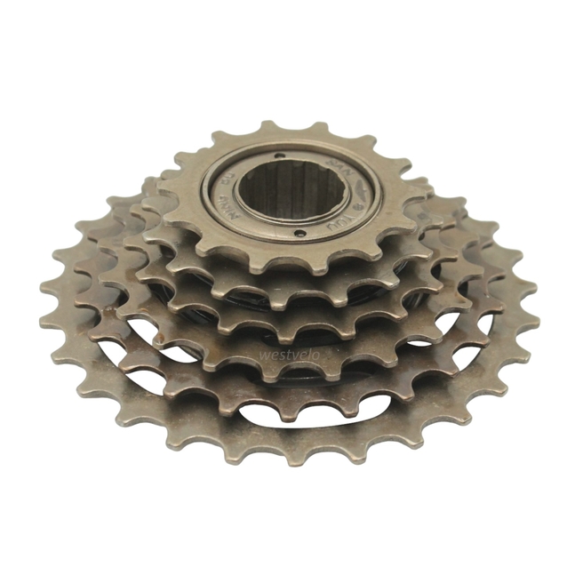 Зірка задня різьбова 6-рик SANYOU коричнева (14-28T) фото westvelo.com