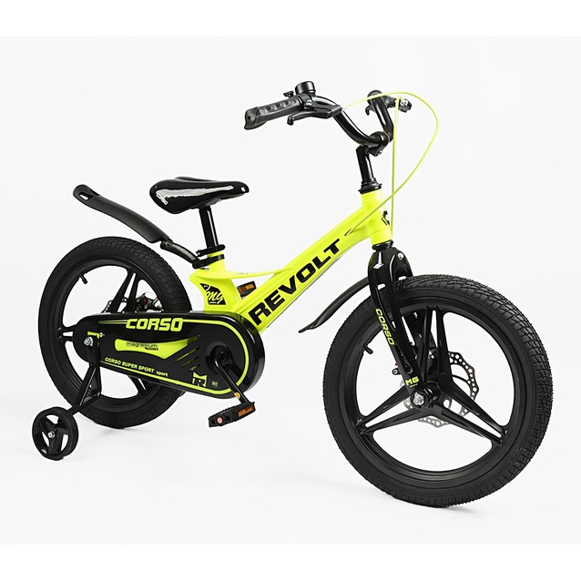 Дитячий велосипед 18 MG Corso «REVOLT» RV-18066, магнієва рама, жовтий фото westvelo.com