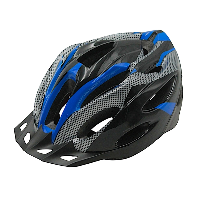 Вело шолом "Carbon" з мигалкою сіро-синій. принт 2 фото westvelo.com