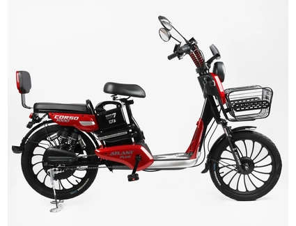Електровелосипед 20 ST Corso «ATLANT PLUS» TL-76699 сталь, двигун 1000W, акумулятор 60V 21Ah літієвий, червоний