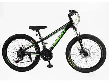 Велосипед 24 AL Corso «CONCEPT» CP-24790 алюміній 11", (к-т SHIMANO) чорно-салатовий