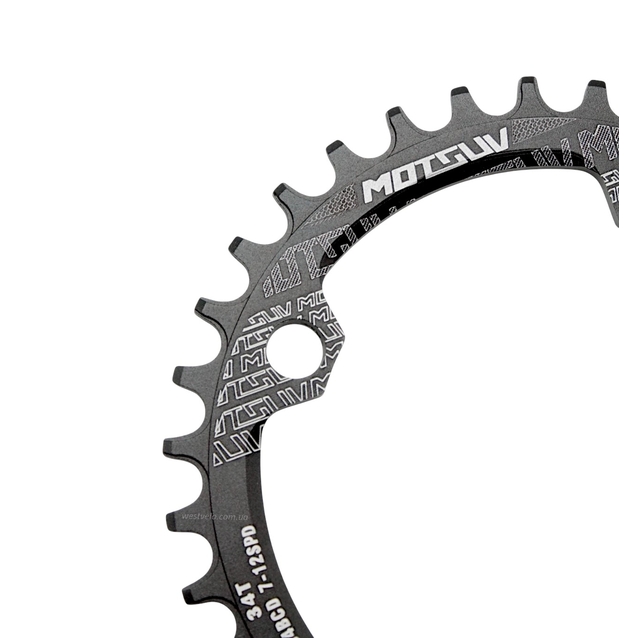 Зірка шатунів передня накладна AL MOTSUV чорна на 34Т фото westvelo.com