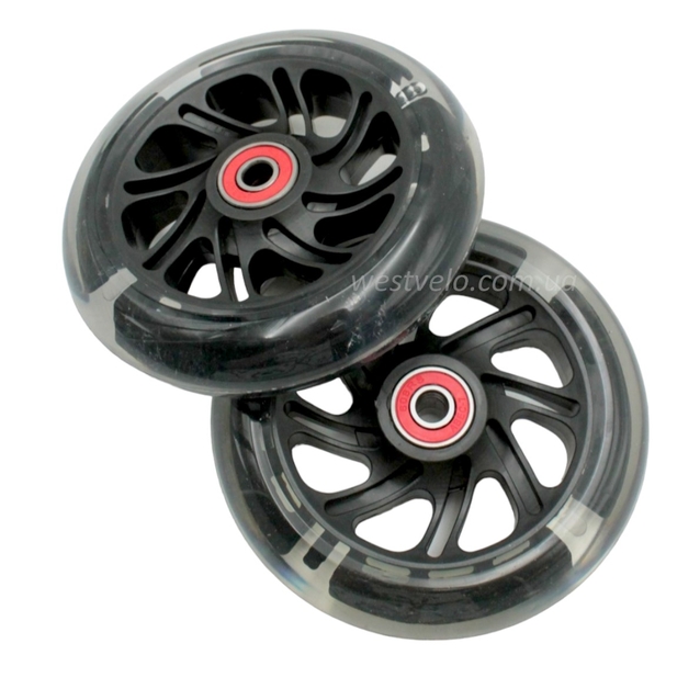 Колесо дитячого 3-х кол. самоката Ø120/30мм, діодне, чорне фото westvelo.com
