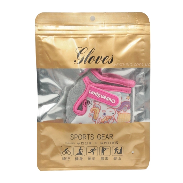 Рукавиці дитячі "S" біло-рожеві ЄДИНОРІГ (375) фото westvelo.com