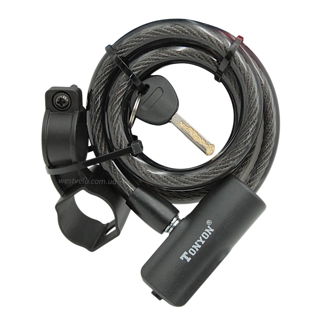Замок на ключ TONYON 5620 Ø12mm L-1000mm з кріпленням на раму фото westvelo.com