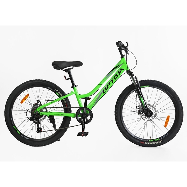 Велосипед 24 AL Corso «OPTIMA» TM-24355-1 алюміній 11", (к-т SHIMANO) салатовий фото westvelo.com