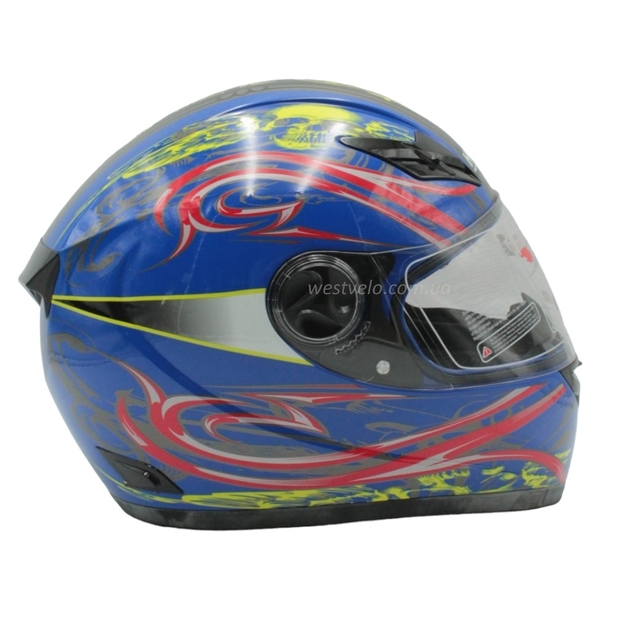 Мото шолом, закритий (M) "HONZ" Інтеграл OP02, синій глянцевий фото westvelo.com