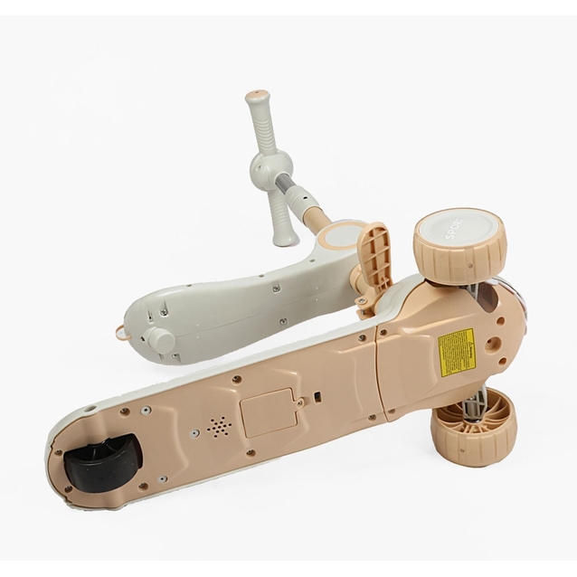 Самокат 2в1 Skyper DL-309-17 колеса PU Ø125mm/40mm зі світлом, білий, музика та підсвічування платформи, кермо складне фото westvelo.com